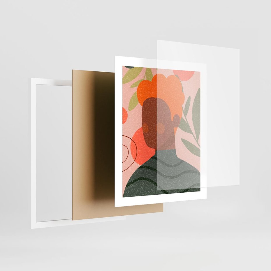 Plakat w ramie 40x50 - Kobieca Przestrzeń - nowoczesny plakat, styl retro - rama biała