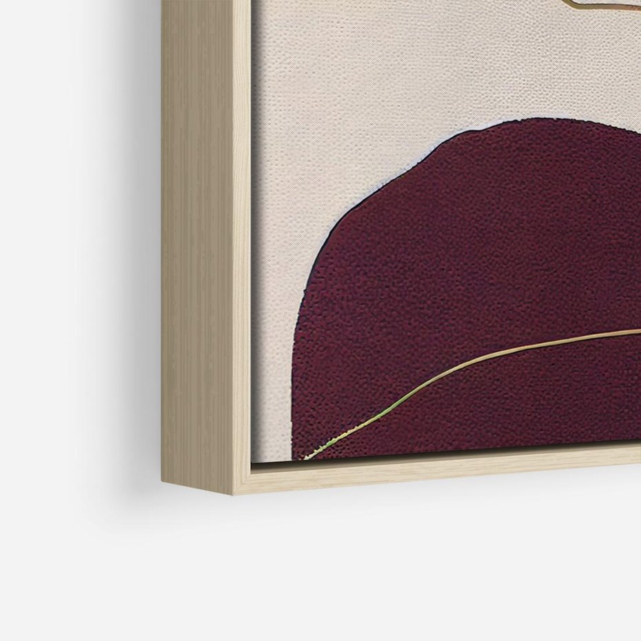 Obraz w ramie 70x50 - Abstrakt Marsala - nieregularne plamy, kształty - rama drewno