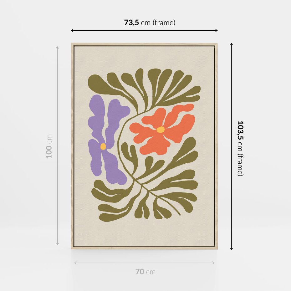 Obraz w ramie 70x100 - Bezgraniczne Impresje - kwiaty, abstrakcja - rama drewno