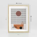 Plakat w ramie 30x40 - Symetria w Stylu Mid-Century - minimalistyczny obraz, mid-century styl - rama drewno