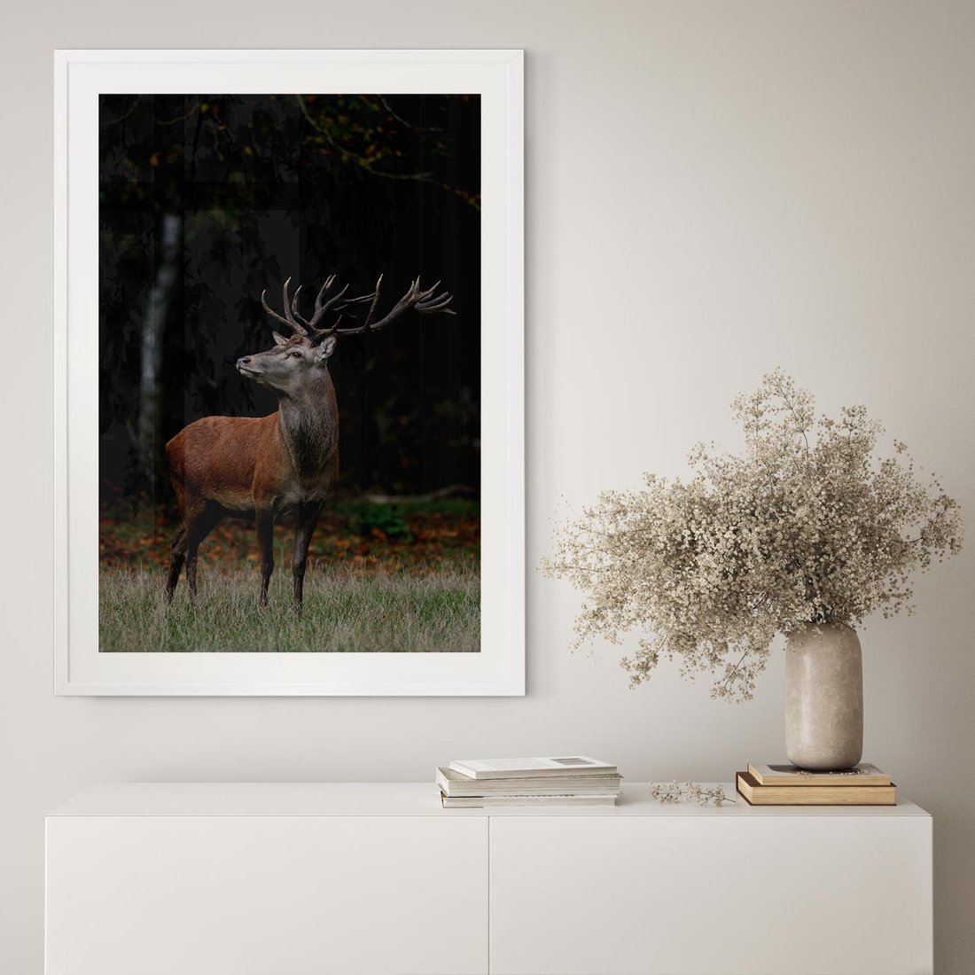 Plakat bez ramy 30x40 - Spotkanie z naturą - jeleń, las