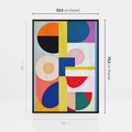 Obraz w ramie 50x70 - Harmonia Kolorowych Impulsów - abstrakcyjne geometryczne kształty, olejny obraz - rama czarna
