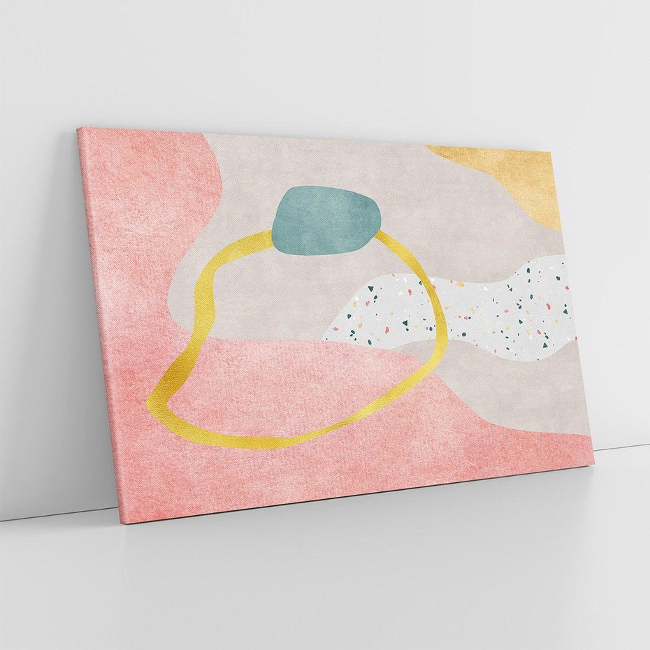 Obraz na płótnie 70x50 - Ekspresja w ruchu pędzla - abstrakcja, połączenie kształtów