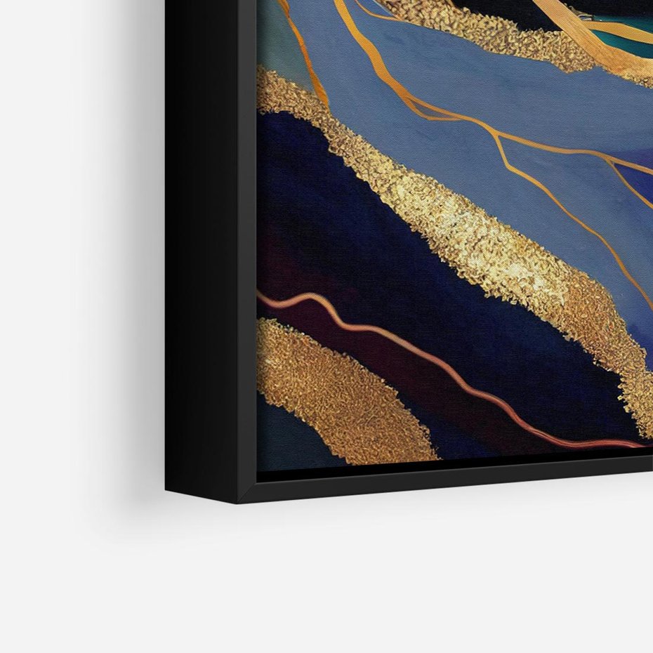 Obraz w ramie 50x50 - Sztorm malarskich emocji - marmur, abstrakcyjna grafika - rama czarna