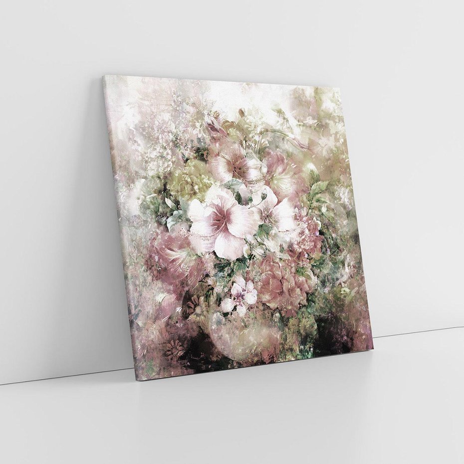 Obraz na płótnie 40x40 - Piękno natury na płótnie - kwiaty, olejne