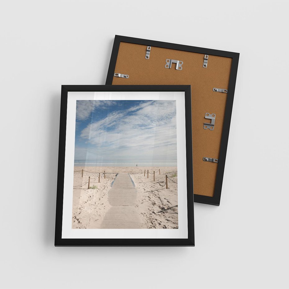 Plakat w ramie 40x50 - Ścieżka na plaży - plaża, ścieżka - rama czarna