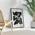 Plakat bez ramy 30x40 - Ruchome szkicowe odbicia - czarno biała grafika, roślinność