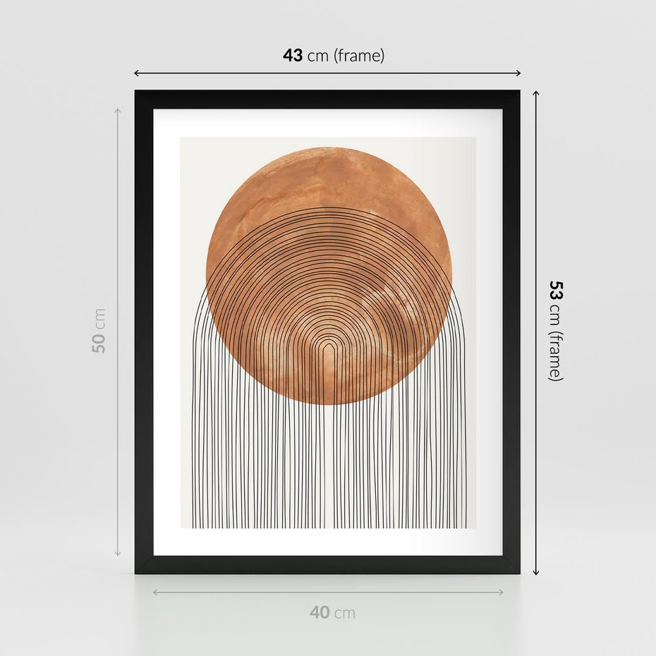 Plakat w ramie 40x50 - Złote Akcenty - nowoczesna sztuka, modern - rama czarna