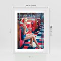 Plakat w ramie 30x40 - Stylowa Elegancja - retro, pinup - rama biała