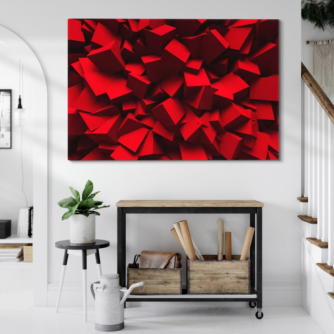 Obraz na płótnie 120x80 - Geometryczny 3D - abstrakcyjna kompozycja - geometryczny, 3D