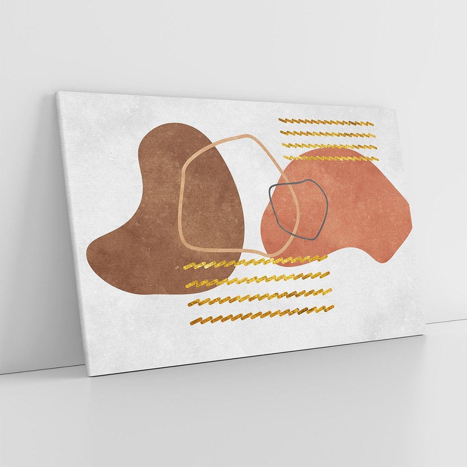 Obraz na płótnie 100x70 - Odbicie światła serca - abstrakcyjne rozlane plamy, boho styl