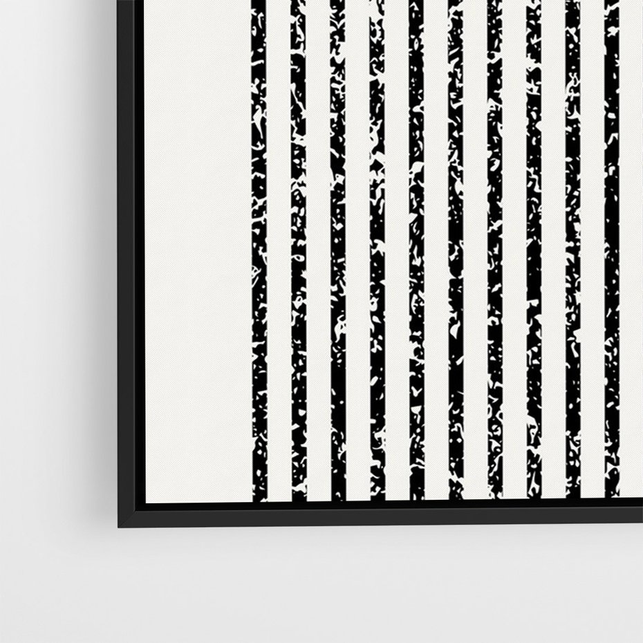 Obraz w ramie 70x100 - Księga Wibracji - abstrakcyjne czarno białe formy, minmalizm - rama czarna
