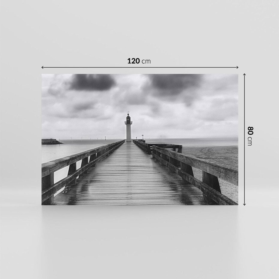 Obraz na płótnie 120x80 - Romantyczny pomost z latarnią - pomost, latarnia