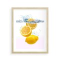 Plakat w ramie 40x50 - Świeże cytryny pełne smaku - cytryny, owoce - rama drewno