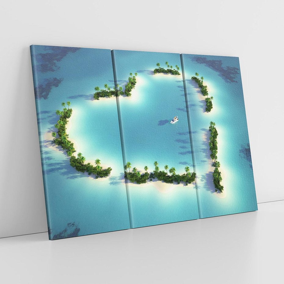 Obraz na płótnie 120x80 - Idylliczna wyspa: serce morza - wyspa, serce