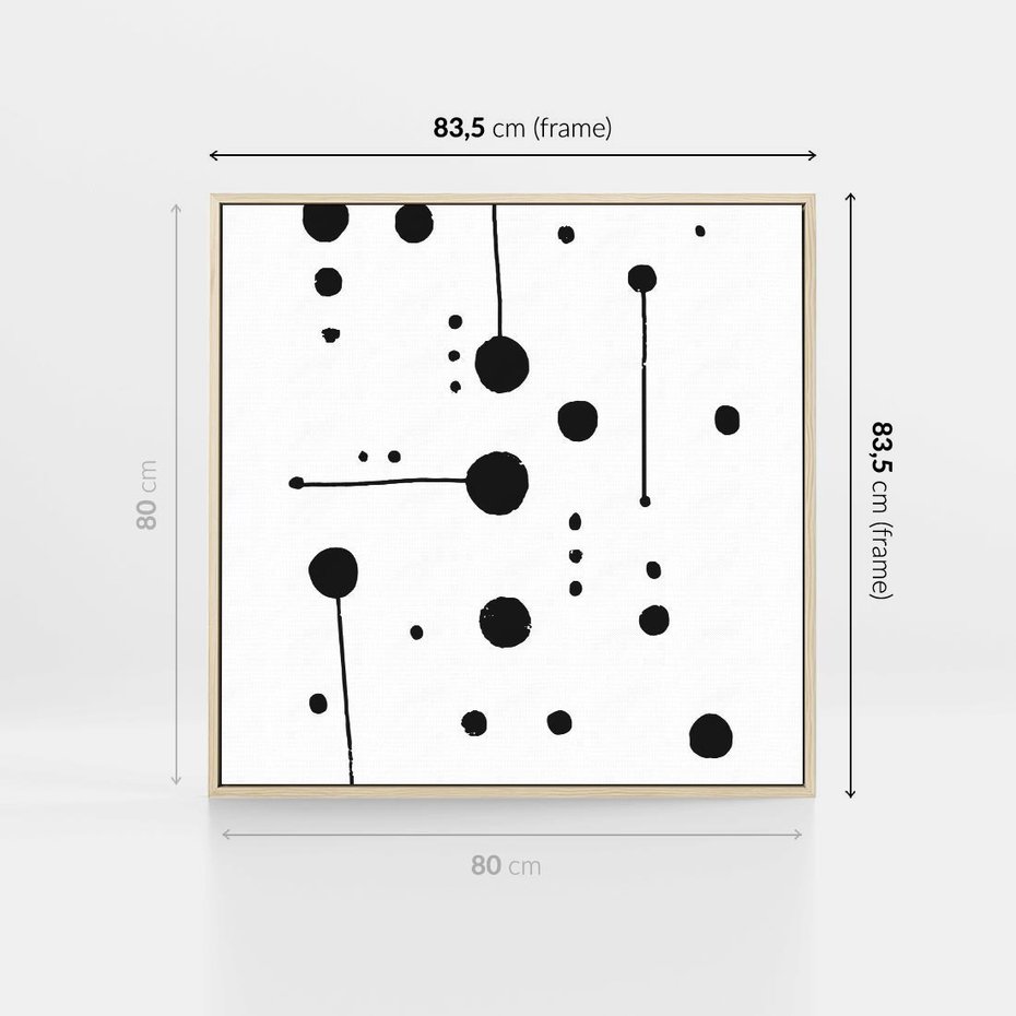 Obraz w ramie 80x80 - Złudne Odbicia - abstrakcja, minimalizm - rama drewno