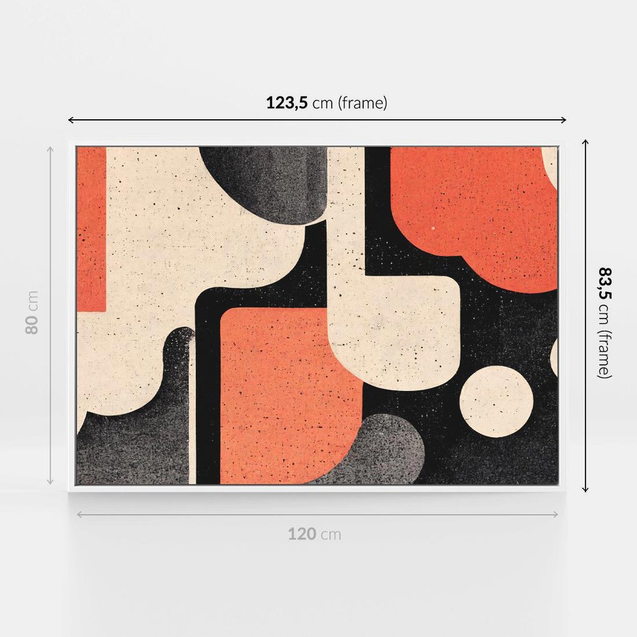 Obraz w ramie 120x80 - Loftowa Harmonia - abstrakcja, styl loftowy - rama biała