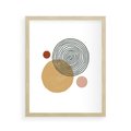 Plakat w ramie 40x50 - Wewnętrzne Formy - koła okręgi, abstrakcyjna nowoczesna sztuka - rama drewno