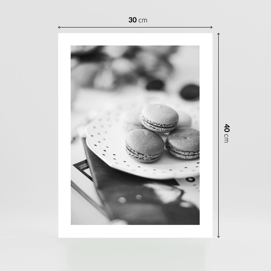 Plakat bez ramy 30x40 - Makaroniki w Szarości - czarno biała fotografia, plakat