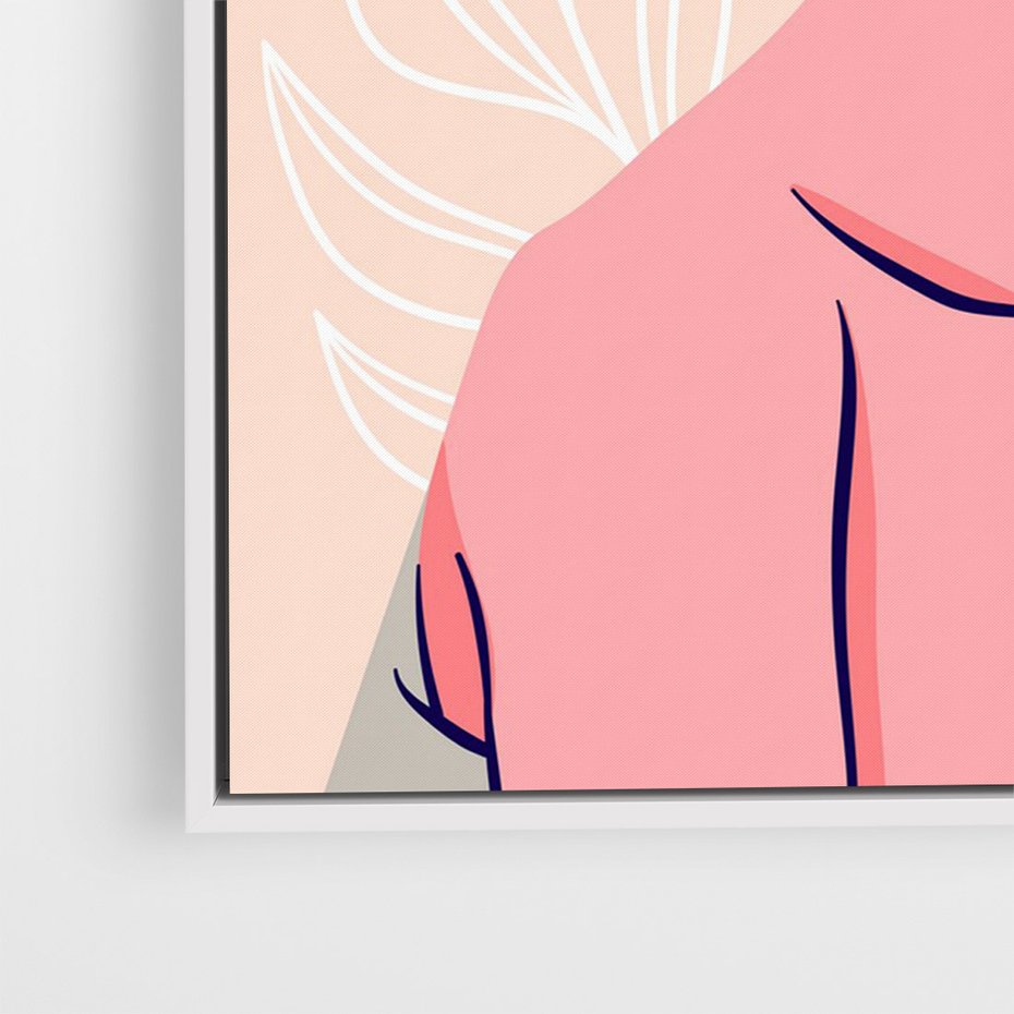 Obraz w ramie 70x100 - Kobiecy Kształt Świata - nowoczesny plakat, styl retro - rama biała