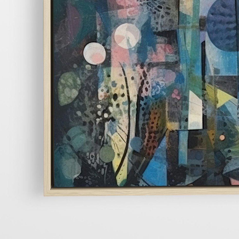 Obraz w ramie 80x80 - Rozbijając Granice Kreatywności - abstrakcyjny obraz, sztuka abstrakcji - rama drewno