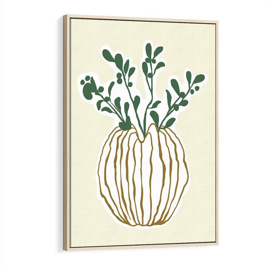 Obraz w ramie 70x100 - Przenikające Formy - abstrakcyjny plakat, kwiaty - rama drewno