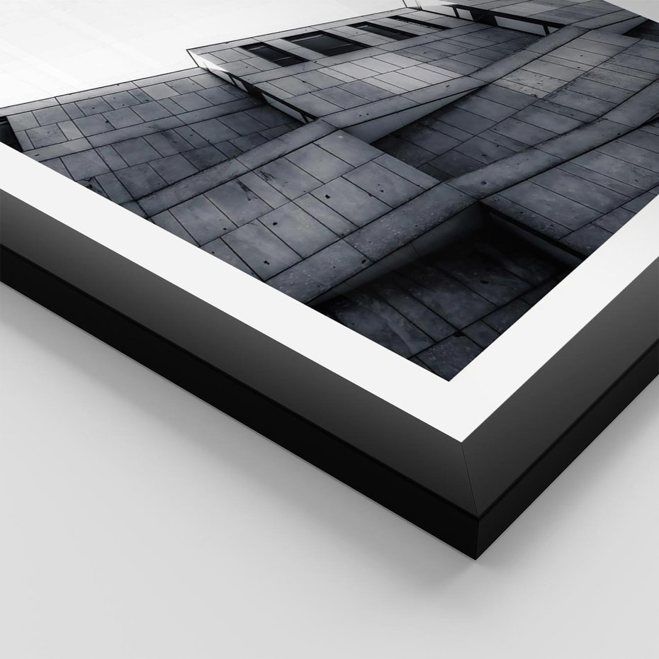 Plakat w ramie 30x40 - Surowa Elegancja Architektury - architektura, surowe formy - rama czarna