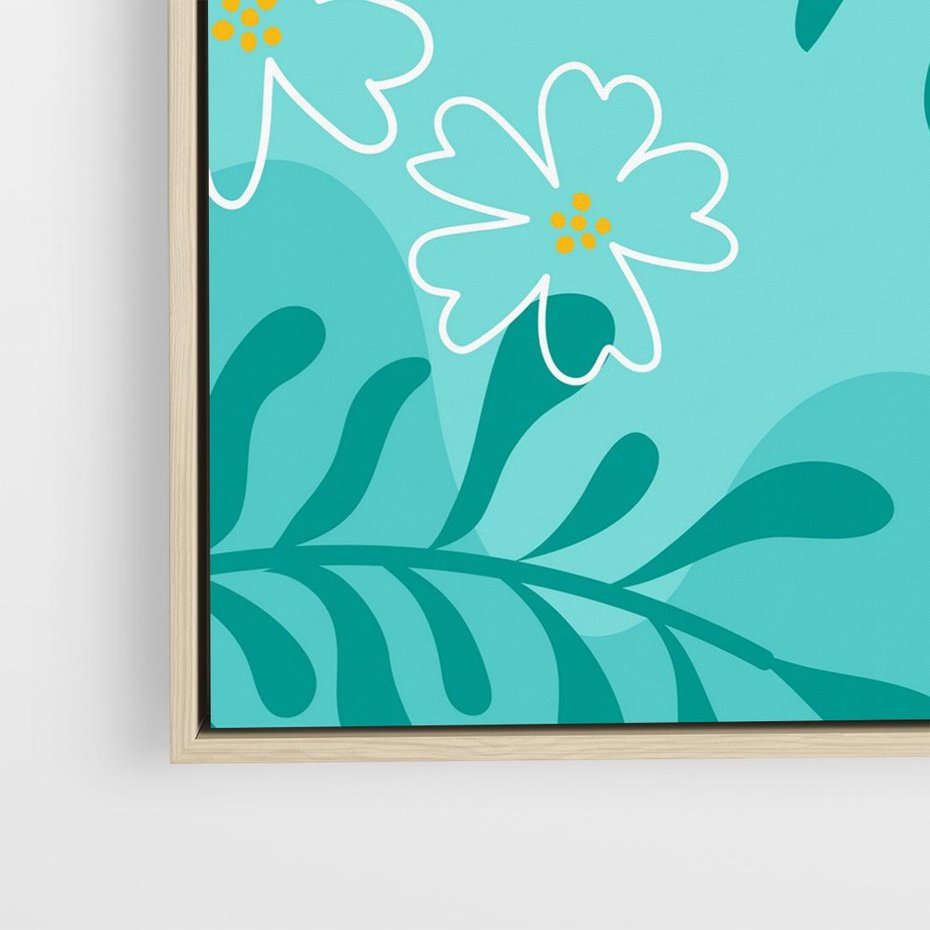 Obraz w ramie 50x50 - Kwiatowe Wibracje - pastelowa kompozycja, kwiaty - rama drewno