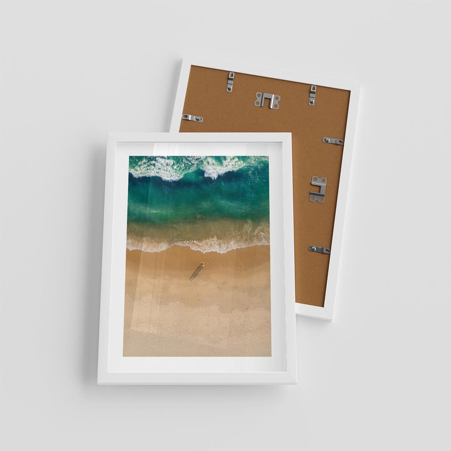 Plakat w ramie 30x40 - Oaza Relaksu - plaża, morze - rama biała