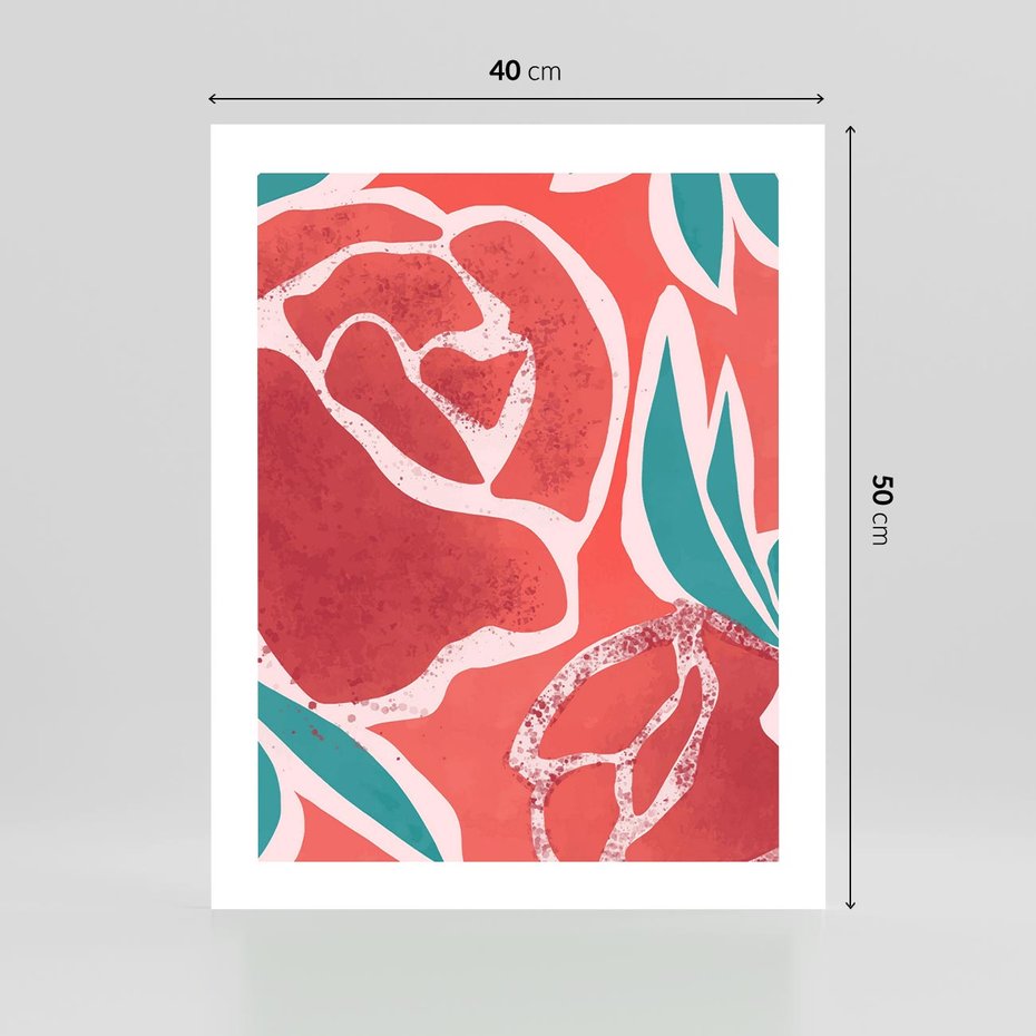 Plakat bez ramy 40x50 - Rozkwitające Kształty - nowoczesny plakat, abstrakcyjne róże