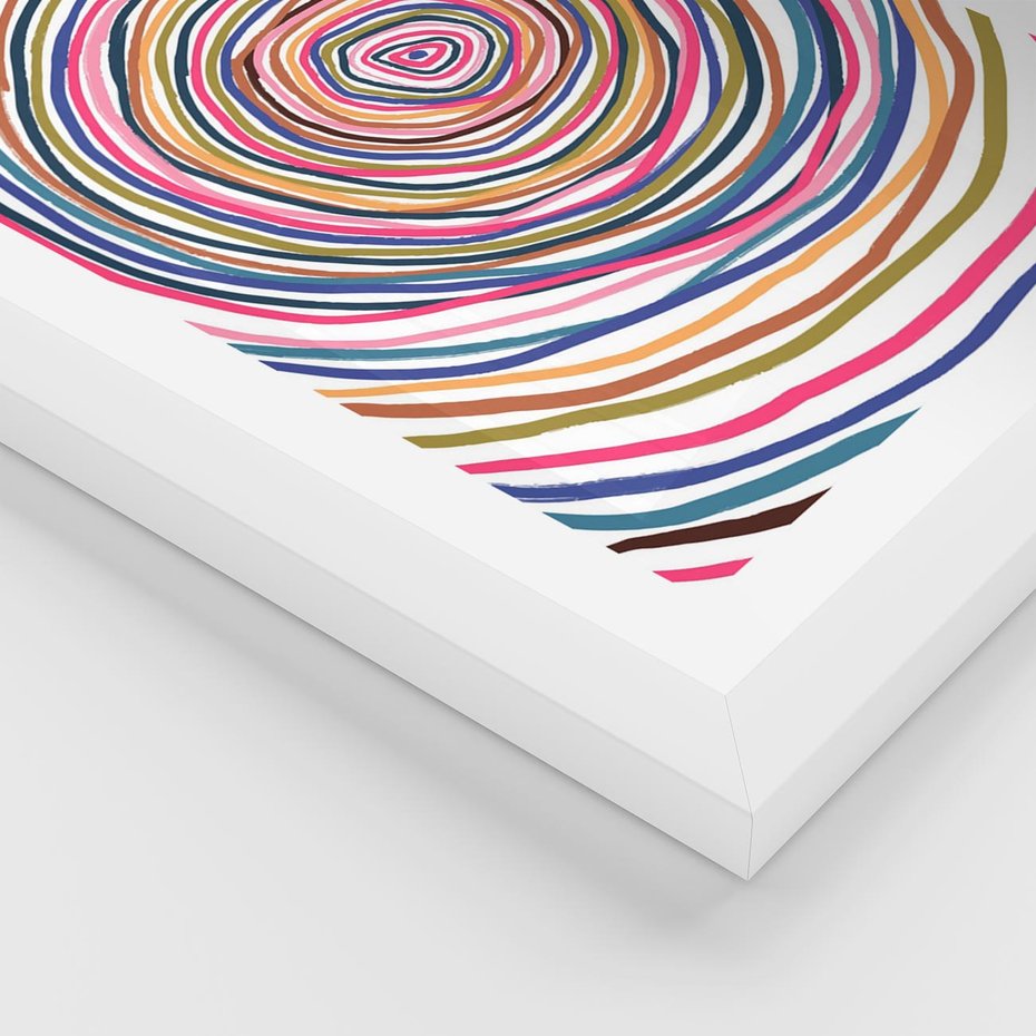 Plakat w ramie 40x50 - Cyrkulująca Harmonia - kolorowe etniczne wzory, tęczowe żywe kolory - rama biała