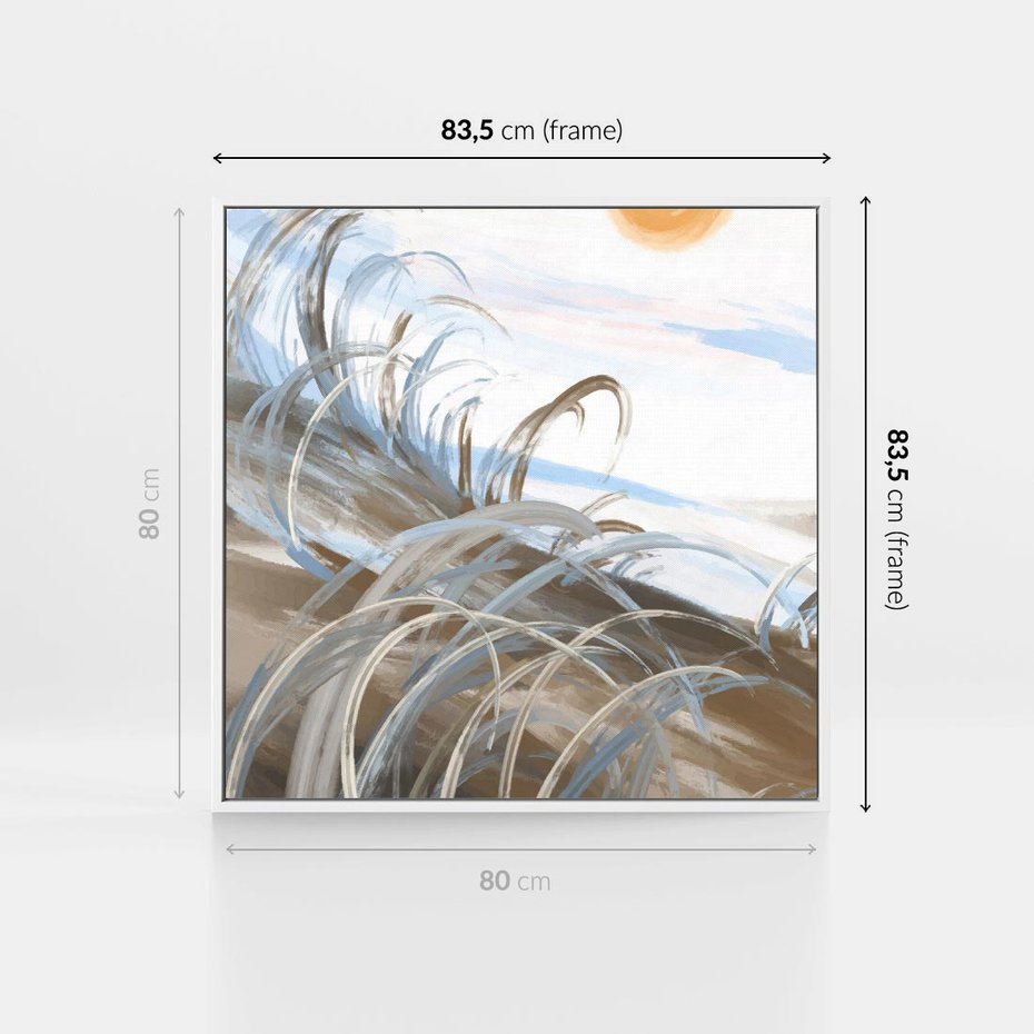 Obraz w ramie 80x80 - Zaklęty Wschód - akwarela, obraz - rama biała