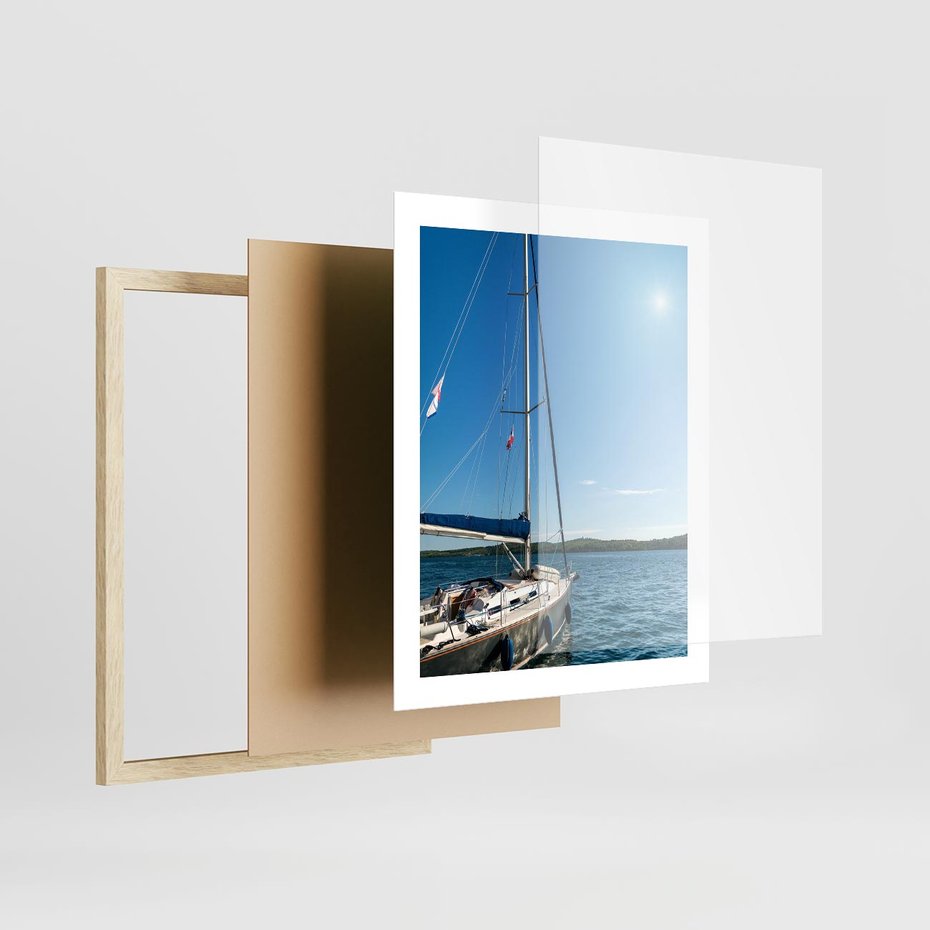 Plakat w ramie 40x50 - Wolność na Horyzoncie - żaglowiec, morze - rama drewno