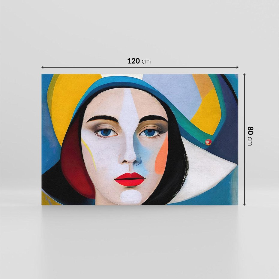 Obraz na płótnie 120x80 - Kształtujące Widzenia - abstrakcyjny obraz olejny, portret twarzy kobiety