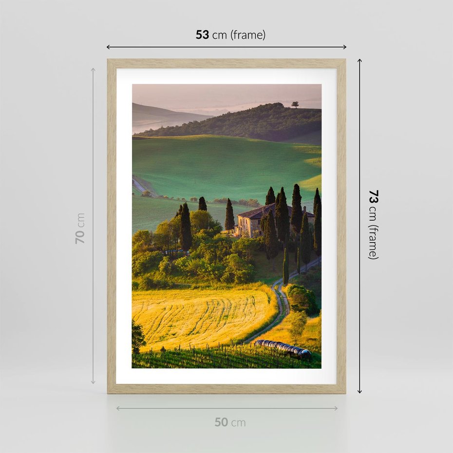 Plakat w ramie 50x70 - Pejzaż w perspektywie - pejzaż, perspektywa - rama drewno