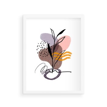 Plakat w ramie 30x40 - Bezgraniczne Impulsy - abstrakcja, sztuka nowoczesna - rama biała