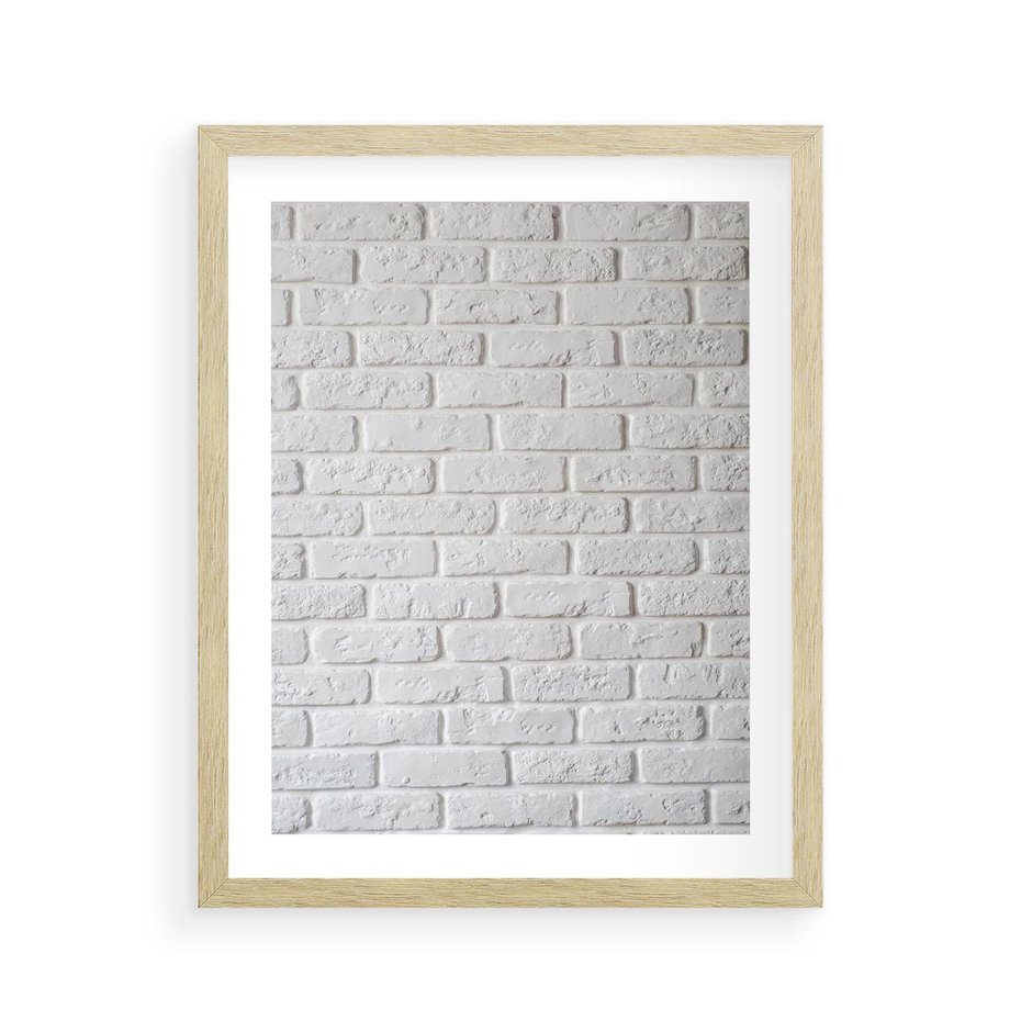 Plakat w ramie 40x50 - Wymiarowa Struktura - ściana, cegła - rama drewno