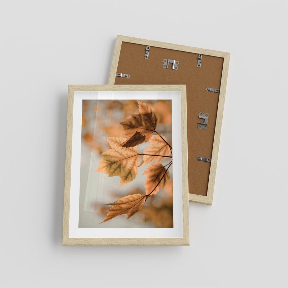 Plakat w ramie 30x40 - Magia Jesieni - liście, jesień - rama drewno