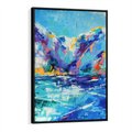 Obraz w ramie 50x70 - Mistyka Górskich Marzeń - abstrakcja, pejzaż gór - rama czarna