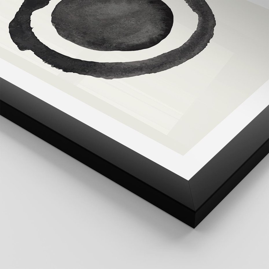 Plakat w ramie 50x70 - Bezgraniczne Widoki - abstrakcyjne plamy okręgi, akwarelowe - rama czarna