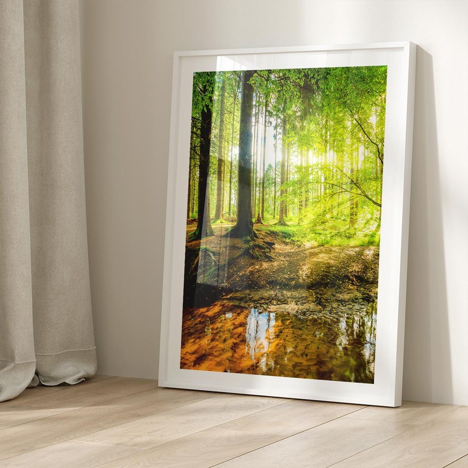 Plakat bez ramy 30x40 - Las nad Wodą - las, woda