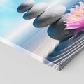 Obraz na płótnie 120x80 - Spokój Kamieni i Kwiatów w SPA - kamienie, piasek