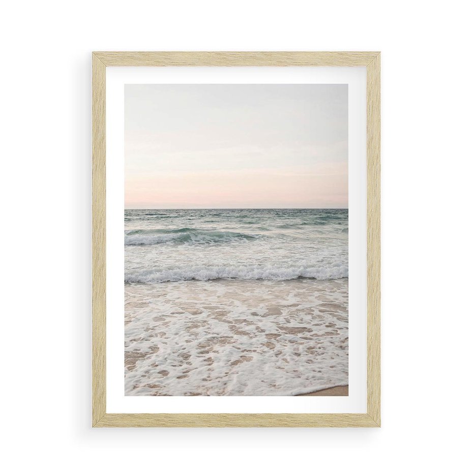 Plakat w ramie 50x70 - Krajobraz Morza i Fal - morze, fale - rama drewno