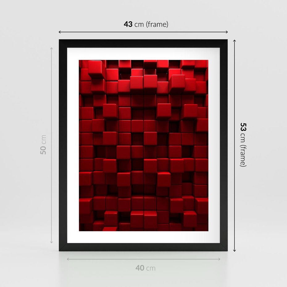 Plakat w ramie 40x50 - Geometryczne 3D: wizja przestrzeni - geometryczne, 3D - rama czarna