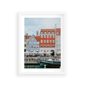Plakat w ramie 50x70 - Miejska Dynamika - Dania, Kopehaga - rama biała