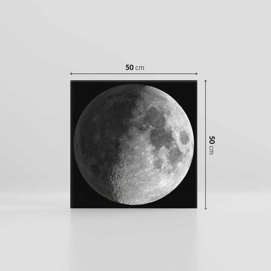 Obraz na płótnie 50x50 - Kontrastowy księżyc w czerni i bieli - księżyc, czarno