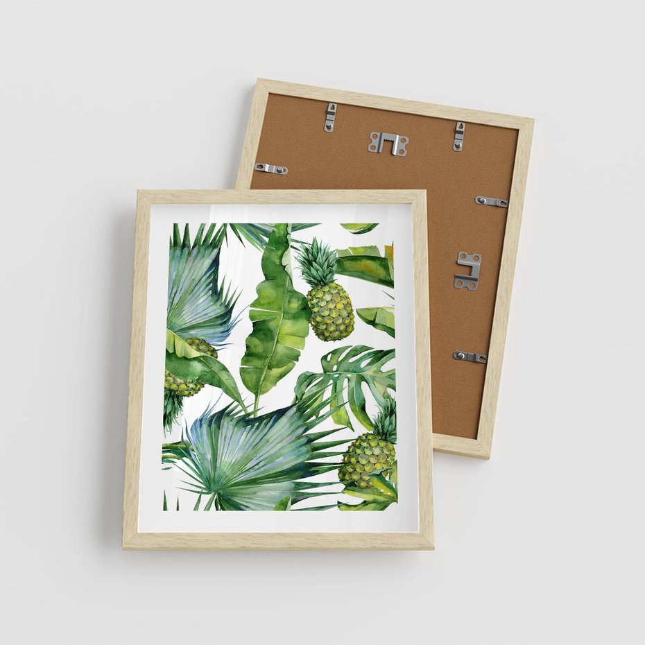 Plakat w ramie 40x50 - Oaza Natury - liście, tropikalne - rama drewno