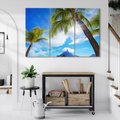 Obraz na płótnie 120x80 - Tropikalne palmy nad oceanem - palmy, ocean