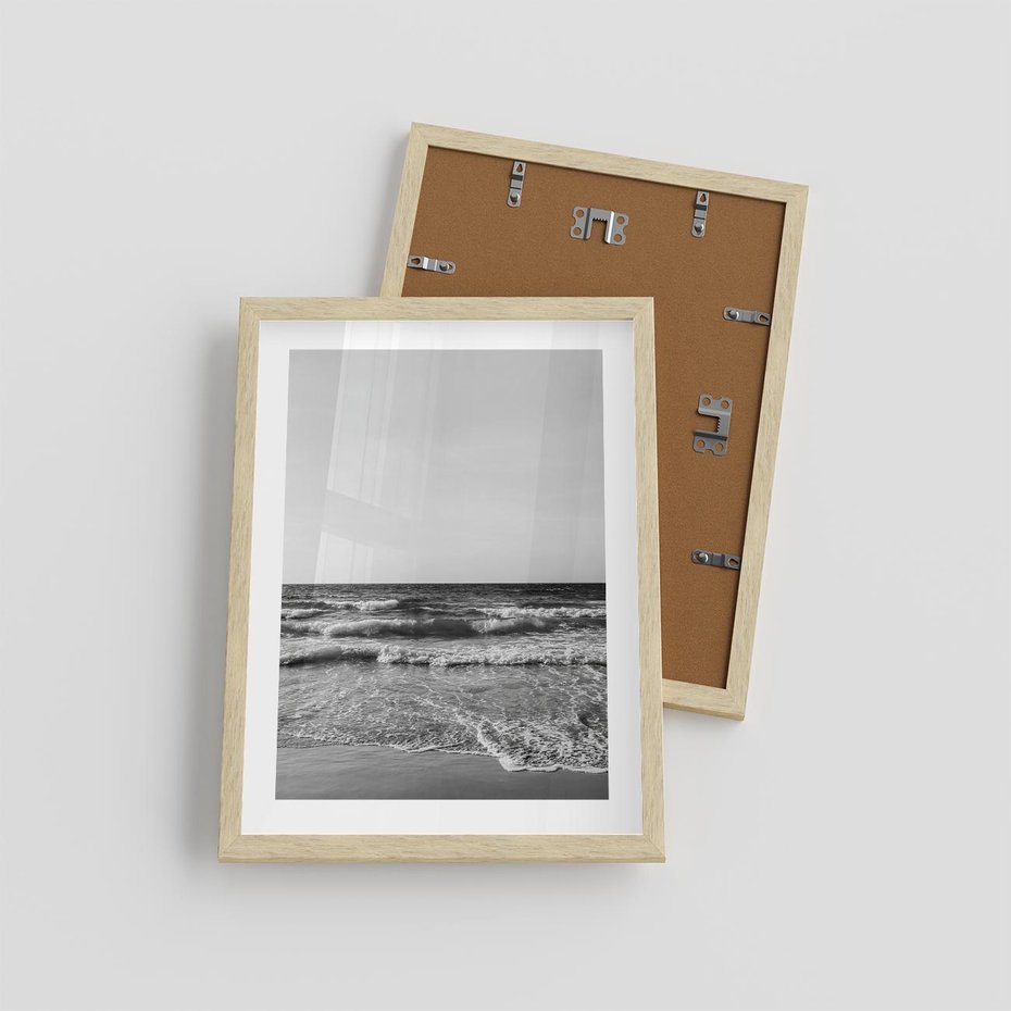 Plakat w ramie 30x40 - Słuchaj Śpiewu Fal - morze, fale - rama drewno