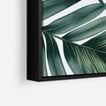 Obraz w ramie 50x50 - Ruchome liście czasu - liście palmy, tropikalne - rama czarna